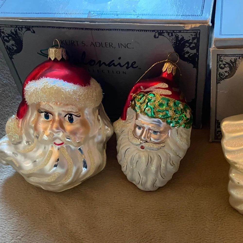 Kirt Adler Santa Claus Ornament Set - Red, White, Gold